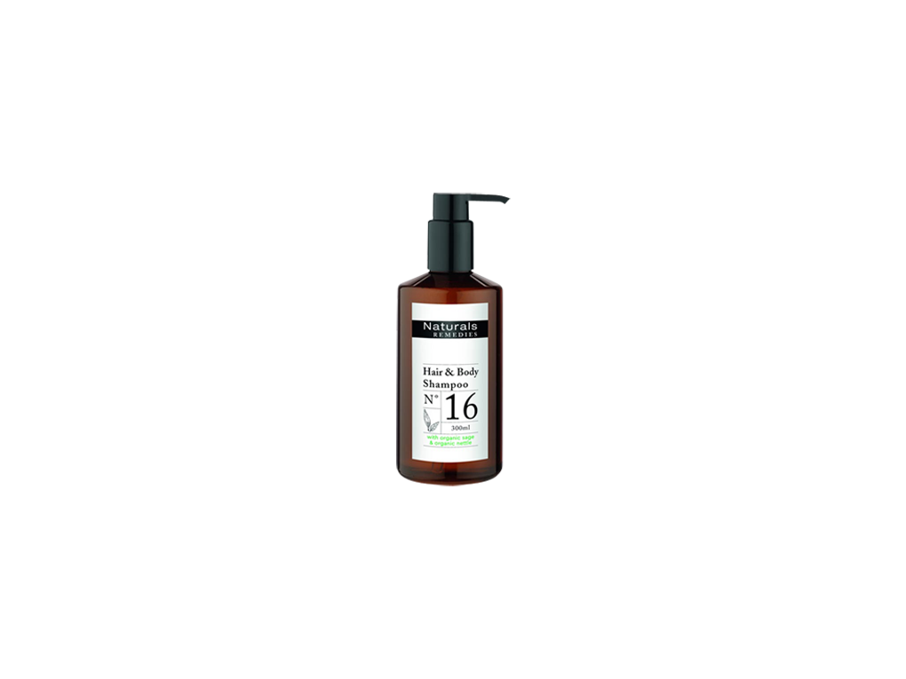 shampoo hair & body pumpspender 300ml naturals remedies nr. 16