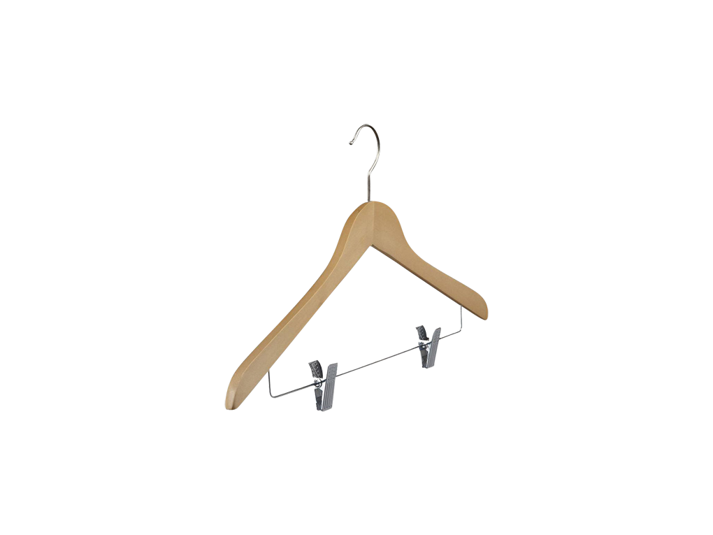 coat hanger wood lotus clip