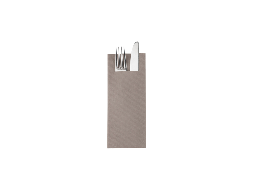 bestecktasche airlaid light 40x40cm 1/8 falz uni beige grau