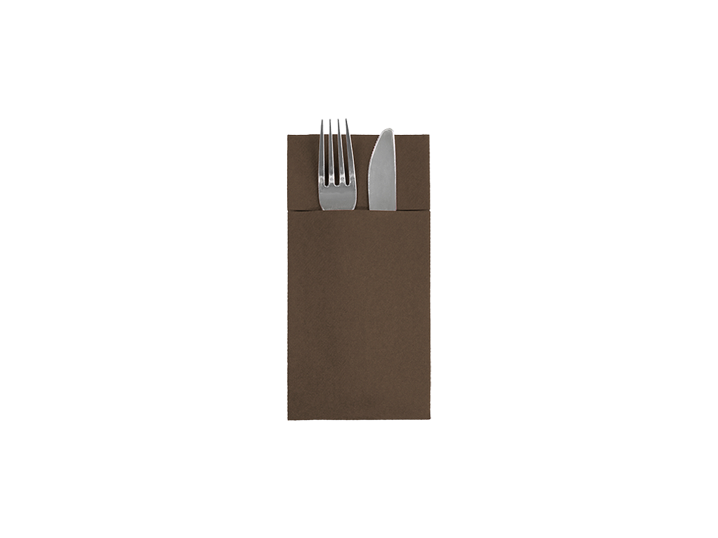 pocket napkin airlaid 32x40cm uni brown 1/8 fold