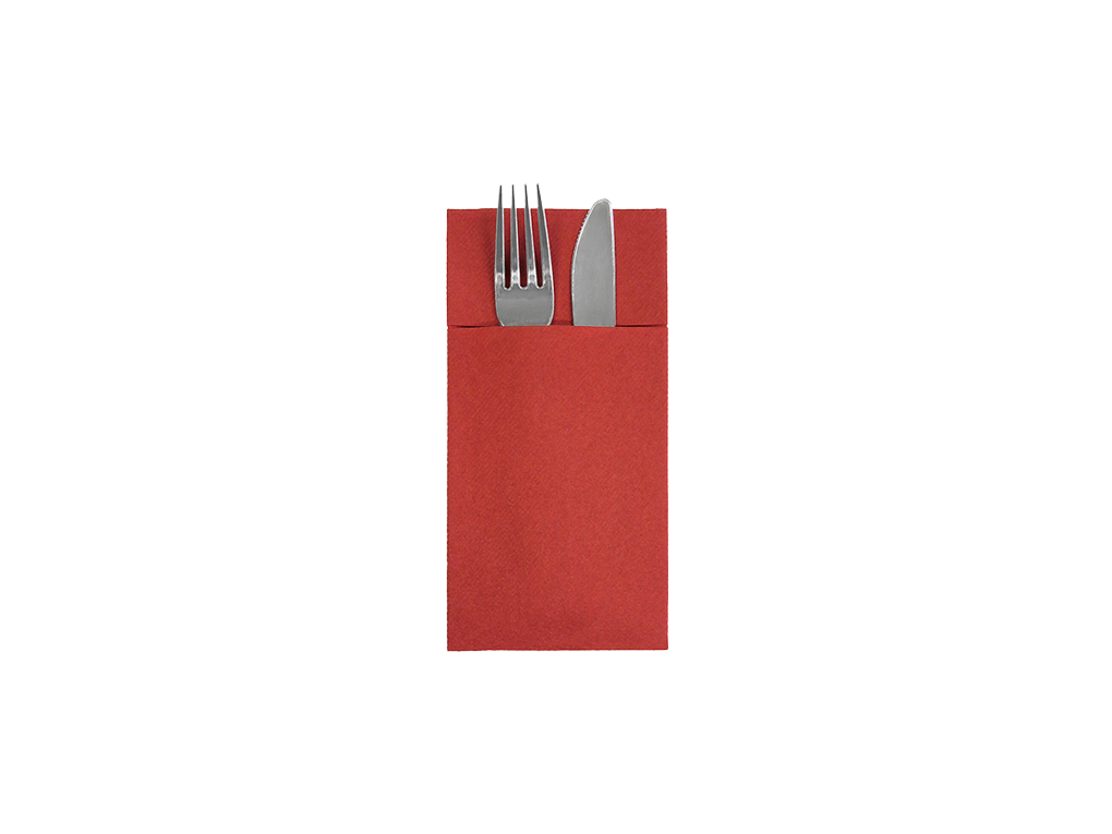 pocket napkin airlaid 32x40cm uni red baccara 1/8 fold