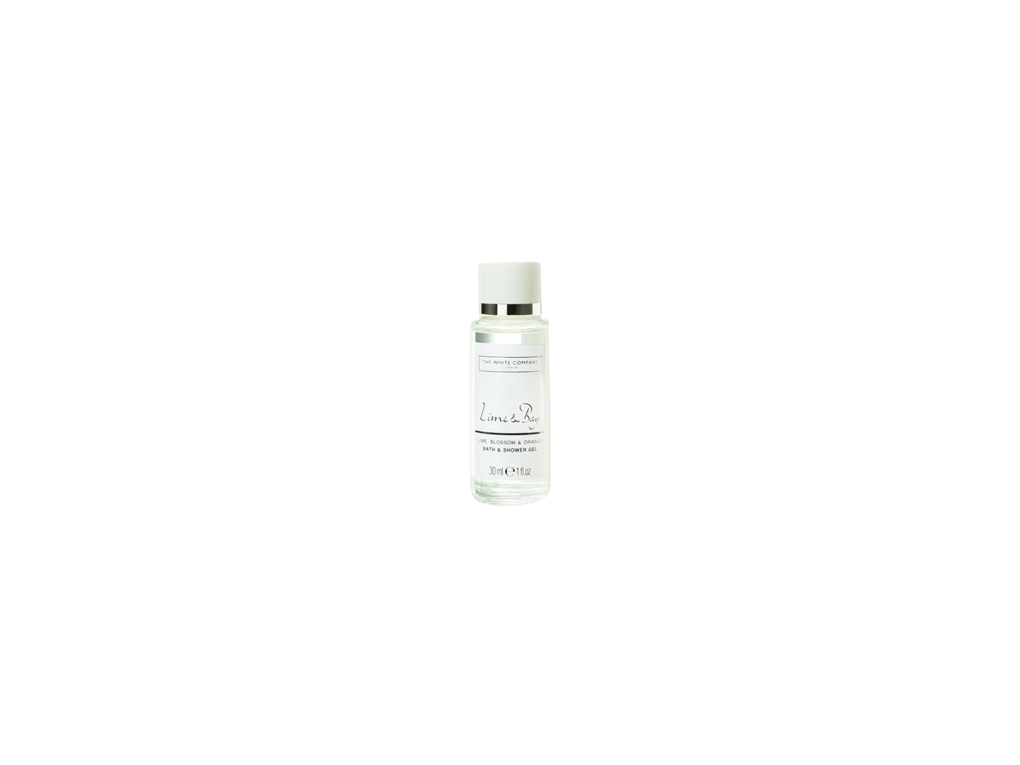 bath & shower gel 30ml the white company lime & bay
