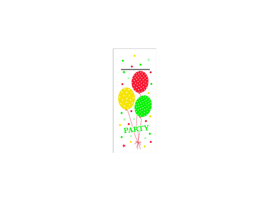 bestecktasche party ballons 40x33cm 1/8 falz rot grün