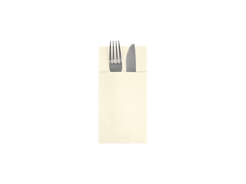pocket napkin airlaid 32x40cm uni cream 1/8 fold